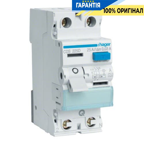 Дифреле Hager CDS225D QC 2P 25A 30mA A