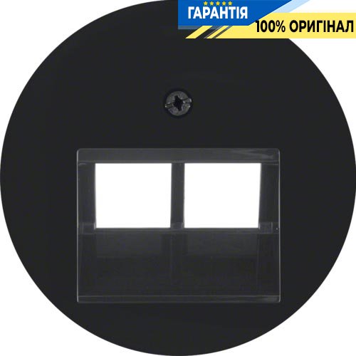 Накладка для 2-кратной розетки UAE, чёрный (глянцевый), R.х, Berker 14092045