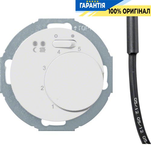 Термостат для підлоги, з датчиком, полярна білизна, Berker 20342079