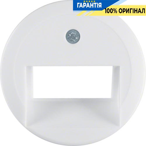 Накладка для розетки UAE / E-DAT, пол. біла, Berker «1930» «GLASSERIE» «PALAZZO» 1409