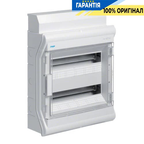 Щит розподільчий Hager Vector VE218DN, IP65 на 36 мод., Прозорі дверцята