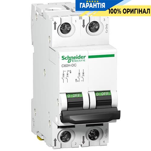 Автоматический выключатель Schneider Electric A9N61524 C60H-DC, 2P, 4A, C