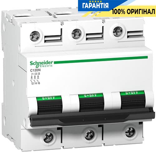 Автоматический выключатель трехполюсный C120N 3P 80A тип «C» 10кА Schneider Electric A9N18365
