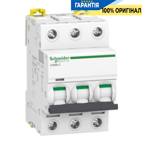 Автоматический выключатель iC60N 3P 20A тип C Schneider Electric A9F79320