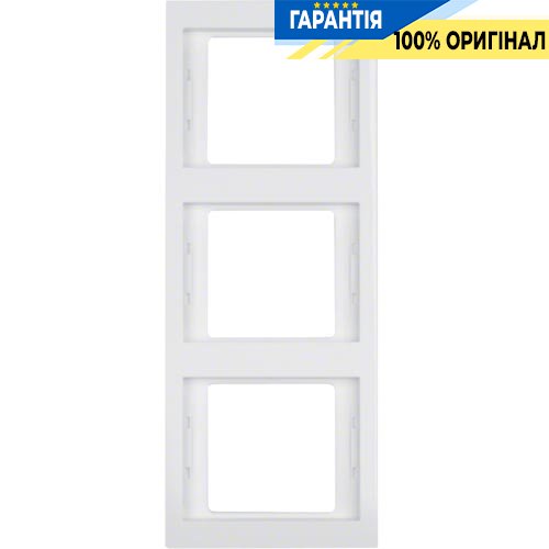 Рамка 3-а, полярно-белая, вертикальная, K.1, Berker 13337009