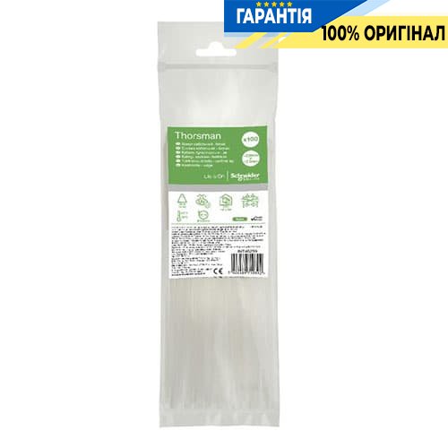 Хомут кабельный Thorsman 200х2.5 белый (100шт) Schneider Electric IMT46259