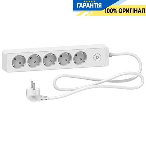 Подовжувач Unica Extend Schneider Electric ST9451W на 5 розеток із заземленням, 1.5 м, білий