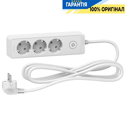 Подовжувач Unica Extend Schneider Electric ST9433W на 3 розетки з З/К, 3м, білий