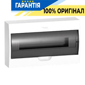 Щит пластиковий навісний 1 ряд по 18 мод. Easy9 "Димчасті дверцята" Schneider Electric EZ9E118S2S