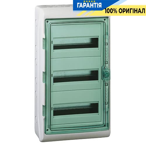 Шафа накладна, 36 мод (3ряд / 12мод.) Прозорі двері, ІР65 Kaedra Schneider Electric 13985