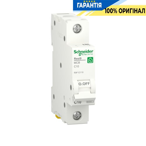 Автоматичний вимикач Schneider Electric Resi9 1P, 10A, C, 6kA R9F12110