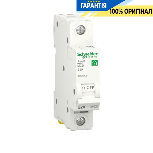 Автоматичний вимикач Schneider Electric Resi9 1P, 20A, B, 6kA R9F02120