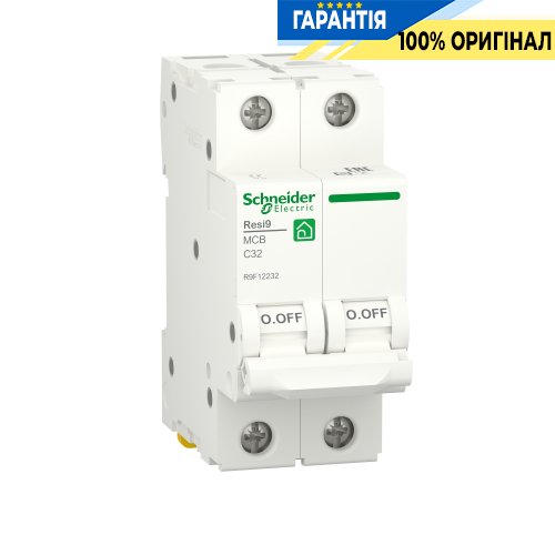 Автоматичний вимикач Schneider Electric Resi9 2P, 32A, C, 6kA R9F12232