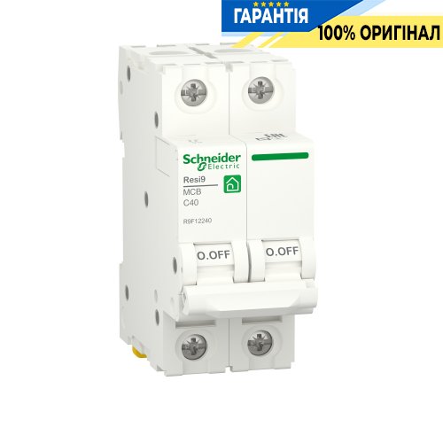 Автоматичний вимикач Schneider Electric Resi9 2P, 40A, C, 6kA R9F12240