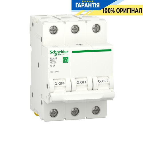 Автоматичний вимикач Schneider Electric Resi9 3P, 32A, C, 6kA R9F12332