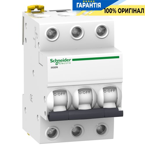 Автоматичний вимикач Schneider Electric Acti9 iK60 3P 50A B SE A9K23350