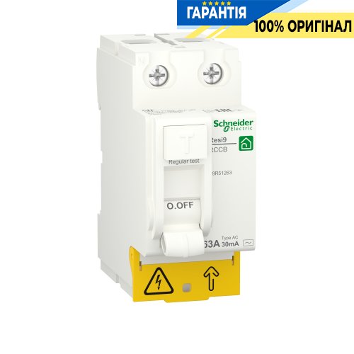 Выключатель дифференциального тока Schneider Electric Resi9 2P, 63A/0,03 AC R9R51263
