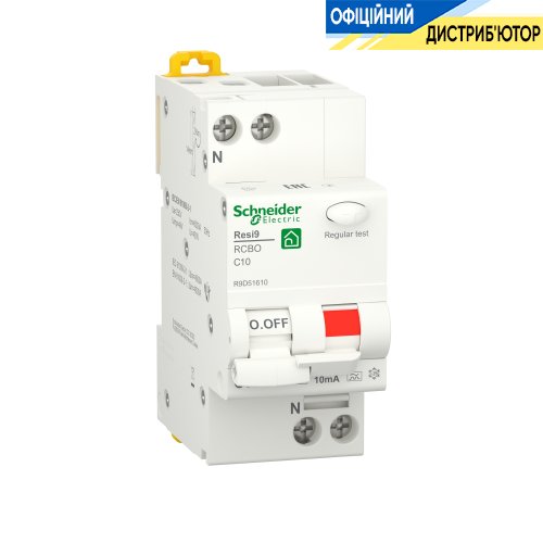 Дифавтомат Schneider Electric Resi9, 1P+N 10А/0,01/A R9D51610