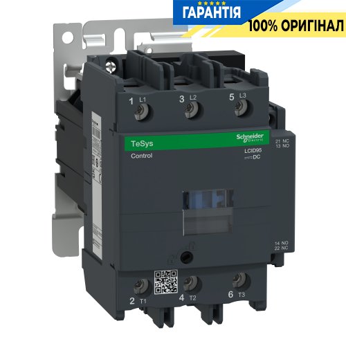 Контактор Schneider Electric Tesys 3-п. 95А 45kW НО+НЗ 24V DC LC1D95BD гвинтовий затискач
