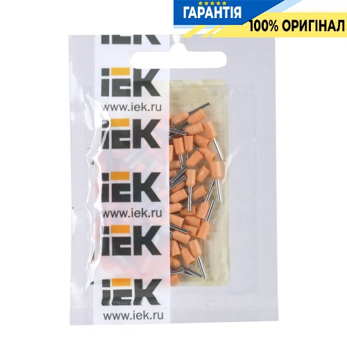 Накінечник-гільза IEK UGN10-D05-02-08 Е0508 0,5 мм² із ізольованим фланцем (100 шт/упак)