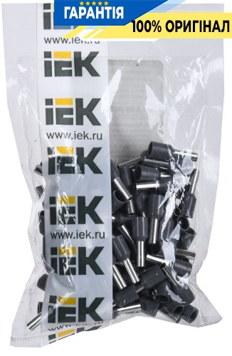 Накінечник-гільза IEK UGN10-004-04-09 Е4009 4 мм² із ізольованим фланцем (100 шт/упак)