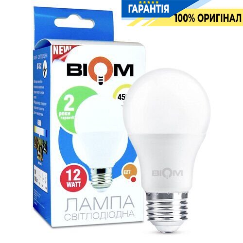 LED-лампа Biom BT-512 A60 12W E27 4500К матовая (1432)