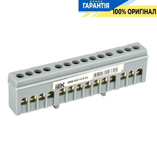 Шина L «фаза» в корп. изол. на DIN-рейку ШНИ-6х9-14-К-Ср IEK, (YNN10-69-14KD-K02)