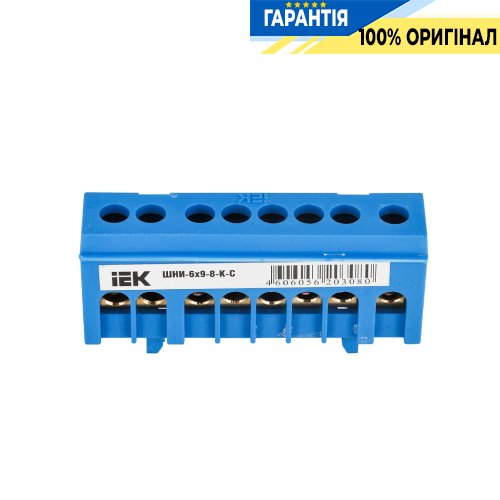 Шина N «ноль» в корп. изол. на DIN-рейку ШНИ-6х9-8-К-C IEK, (YNN10-69-8KD-K07)