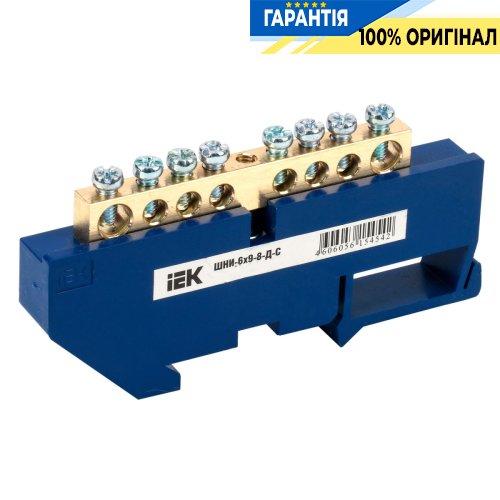 Шина N «ноль» на DIN-изол. ШНИ-6х9-8-Д-C IEK, (YNN10-69-8D-K07)