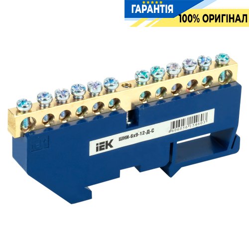 Шина N «ноль» на DIN-изол. ШНИ-6х9-12-Д-C IEK, (YNN10-69-12D-K07)