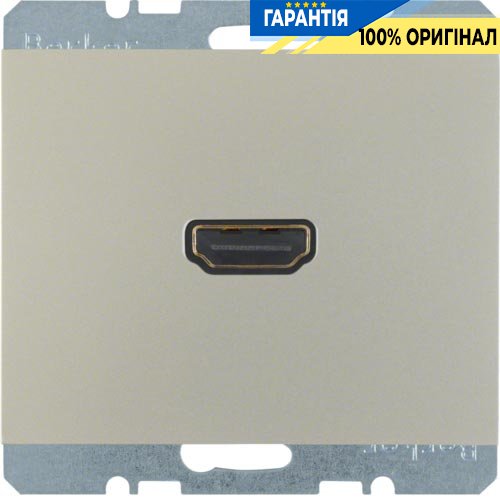 HDMI-розетка, подключение сзади под углом 90 град., нержавеющая сталь, «K.5» Berker 3315437004