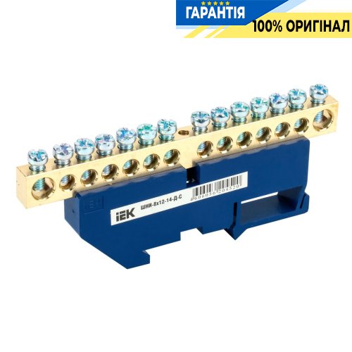 Шина N «ноль» на DIN-изол. ШНИ-8х12-14-Д-C IEK, (YNN10-812-14D-K07)