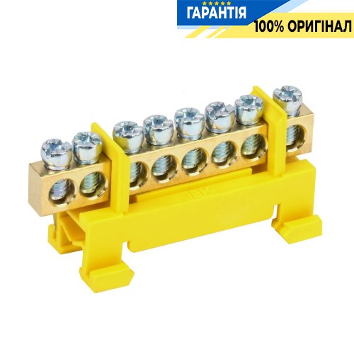 Шина PE «земля» на DIN-изол. тип «Стойка» ШНИ-6х9- 8-С-Ж IEK, (YNN10-69-8P-K05)
