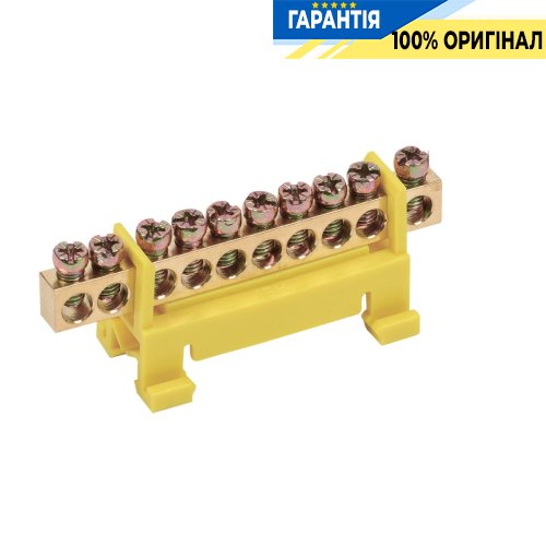Шина PE «земля» на DIN-изол. тип «Стойка» ШНИ-6х9-10-С-Ж IEK, (YNN10-69-10P-K05)