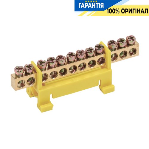 Шина PE «земля» на DIN-изол. тип «Стойка» ШНИ-6х9-12-С-Ж IEK, (YNN10-69-12P-K05)