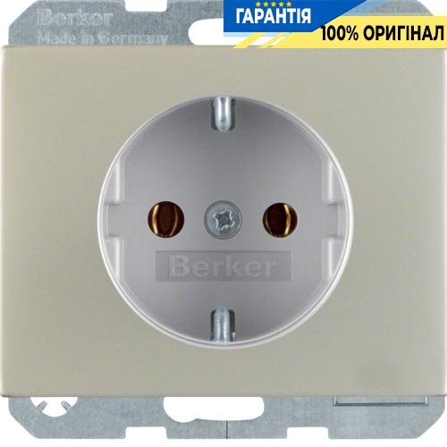 Розетка з з/к, нержавіюча сталь, 16А / 250В Berker K.5 47157004