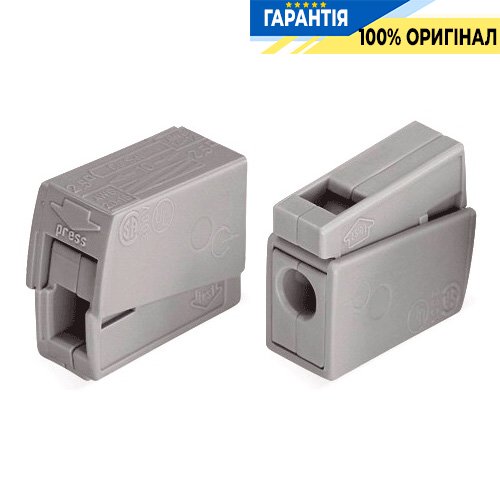 Клеммник Wago 1+1 (одножил. 1-2,5 мм и многожил. 0,5-2,5 мм) 24-16A Cu/Al (224-111)