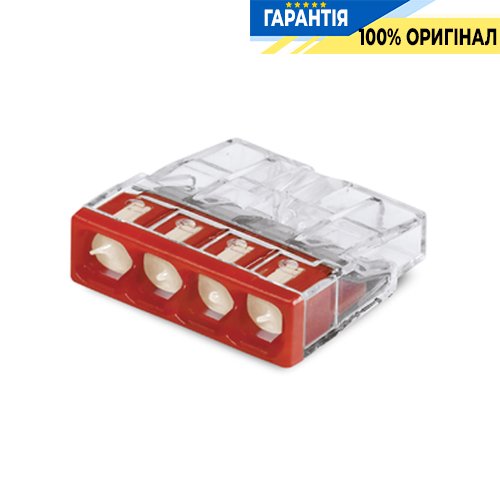 Клеммник Wago 4 (монолитных) х 0,5-2,5 мм² (24А) Al+Сu 2273-244