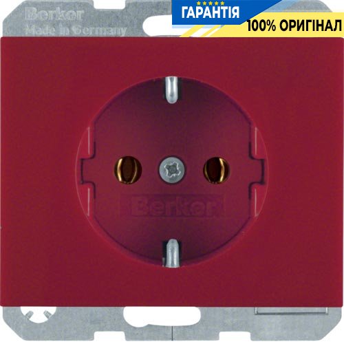 Розетка с з/к, красная, 16А/250В K.1, Berker 47157015