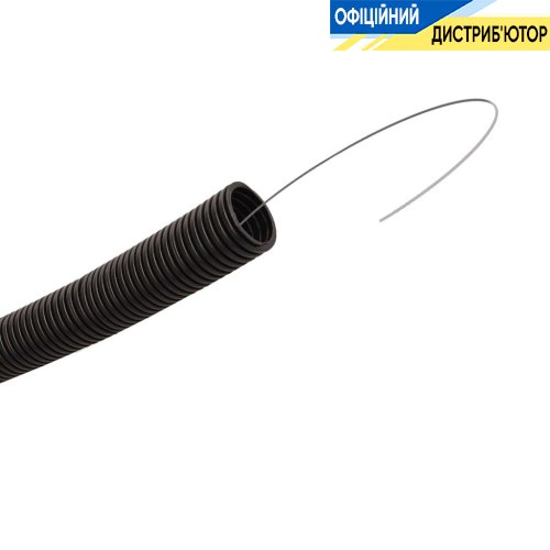 Труба ПНТ гибкая гофрированная ДКС ∅16мм., усиленная с протяжкой, цвет черный (11516А)