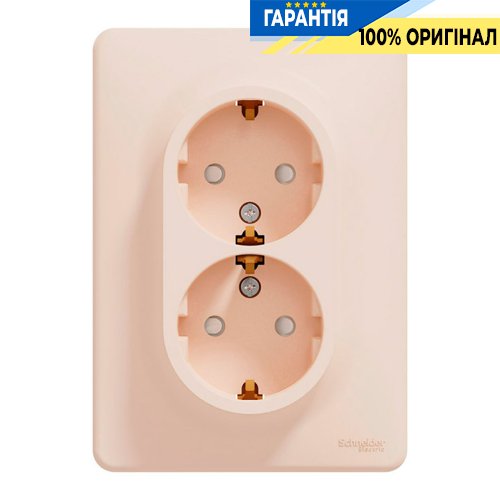 Розетка 2-а із з/к зі шторками Schneider Electric «Sedna Design» SDD312221, колір - бежевий