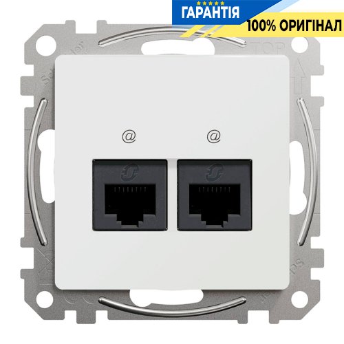 Комп'ютерна розетка 2-місна RJ45 кат. 5е UTP Schneider Electric "Sedna Design" SDD111452, колір - білий