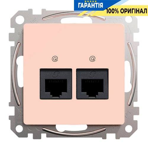 Комп'ютерна розетка 2-місна RJ45 кат. 5е UTP Schneider Electric «Sedna Design» SDD112452, колір - бежевий