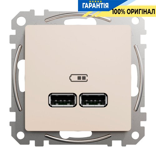 USB розетка тип A+A 2,1A Schneider Electric Sedna Design SDD112401, колір - бежевий