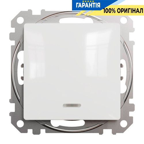 Перемикач з підсвічуванням 1-кл Schneider Electric Sedna Design SDD111106L, колір - білий