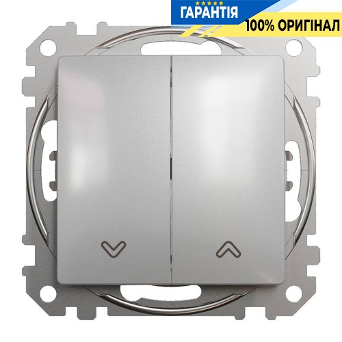Вимикач для жалюзі 2-кл Schneider Electric Sedna Design SDD113104, колір - алюміній