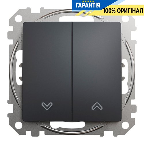 Вимикач для жалюзі 2-кл Schneider Electric Sedna Design SDD114104, колір - чорний