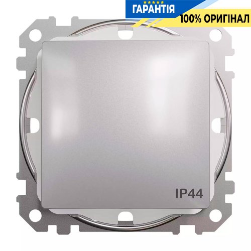 Перемикач 1-кл IP44 Schneider Electric Sedna Design SDD213106, колір - алюміній