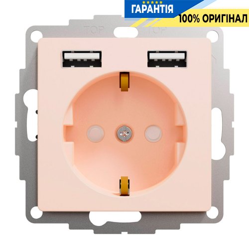 Розетка із заземленням + 2 USB тип Schneider Electric «Sedna Design» SDD112052, колір - бежевий