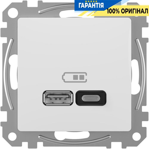 USB розетка тип A+C (45 Вт) Schneider Electric Sedna Design SDD111404, колір - білий